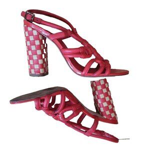 Women's Pink Strappy Heeled Sandals